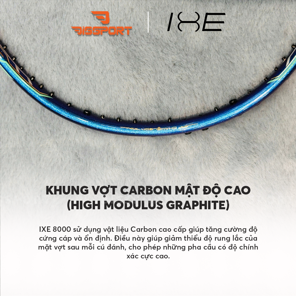 Vợt Cầu Lông IXE Long Lân 8000 Chính Hãng - 4U - Cân Bằng - Công Thủ Toàn Diện - Linh Hoạt - Bền Bỉ - Ổn Định