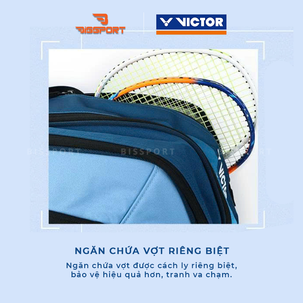 Túi Cầu Lông Victor 5615 FM Xanh Biển Chính Hãng - Thiết Kế Hiện Đại, Sức Chứa Rộng Rãi - Bền Bỉ - Tiện Lợi - Nhẹ