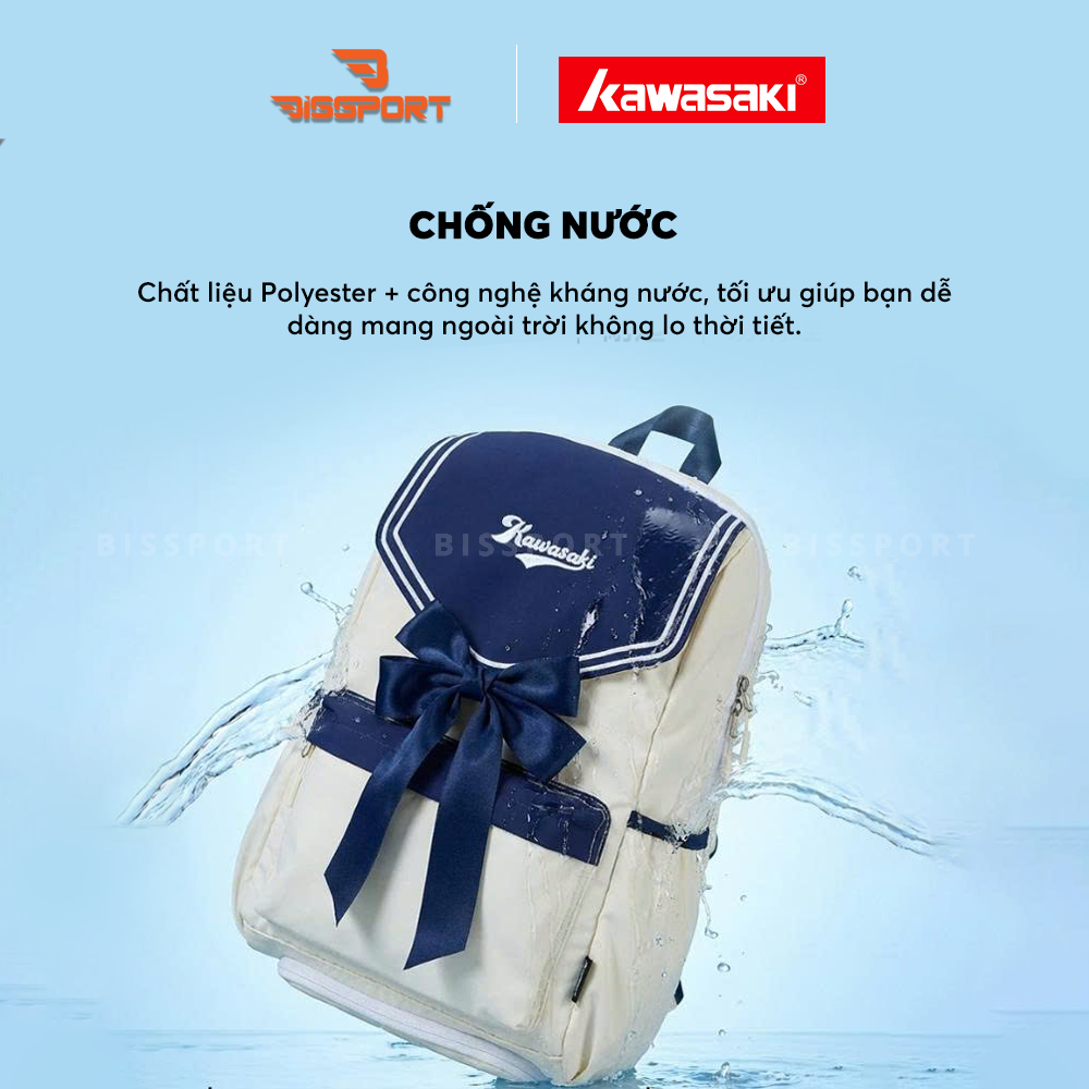 Balo Cầu Lông Kawasaki D8273 Chính Hãng - Trắng Xanh - Tiện Dụng - Chắc Chắn - Nhẹ - Ổn Định - Có Ngắn Đựng Vợt Riêng