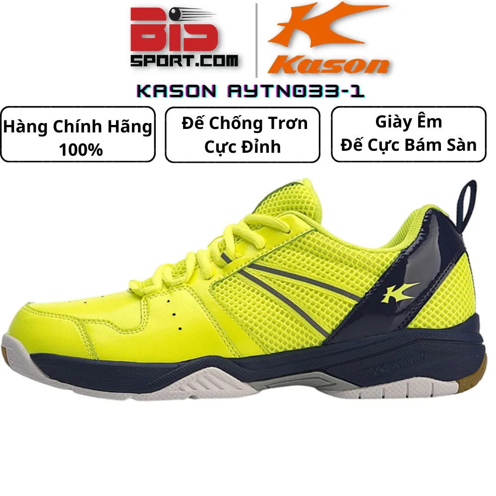 Giày Cầu Lông Lining Kason AYTN 033 - 1 Dạ Quang - Hàng Chính Hãng - Siêu Chất Lượng , Siêu Nhẹ , Siêu Bền bỉ