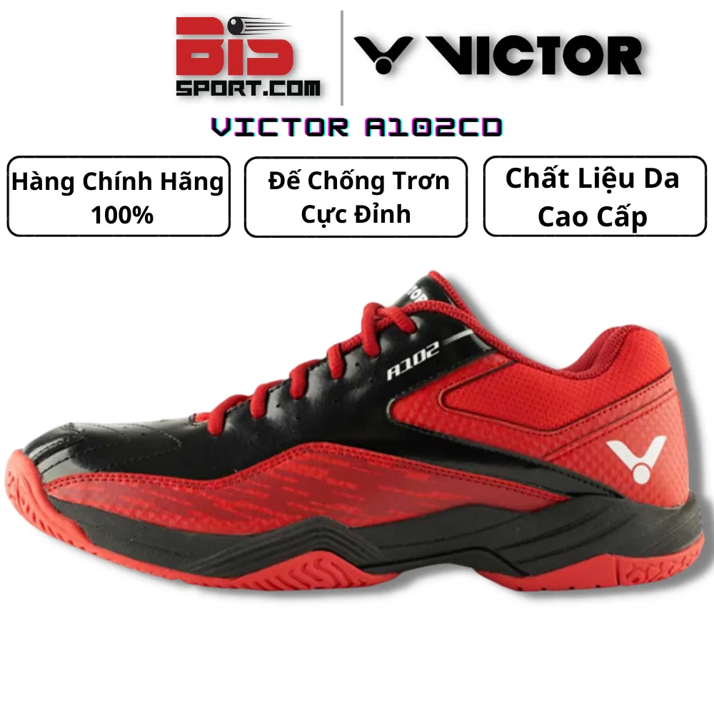 Giày Cầu Lông Victor A102CD Đen Đỏ - Hàng Chính Hãng Victor 100%