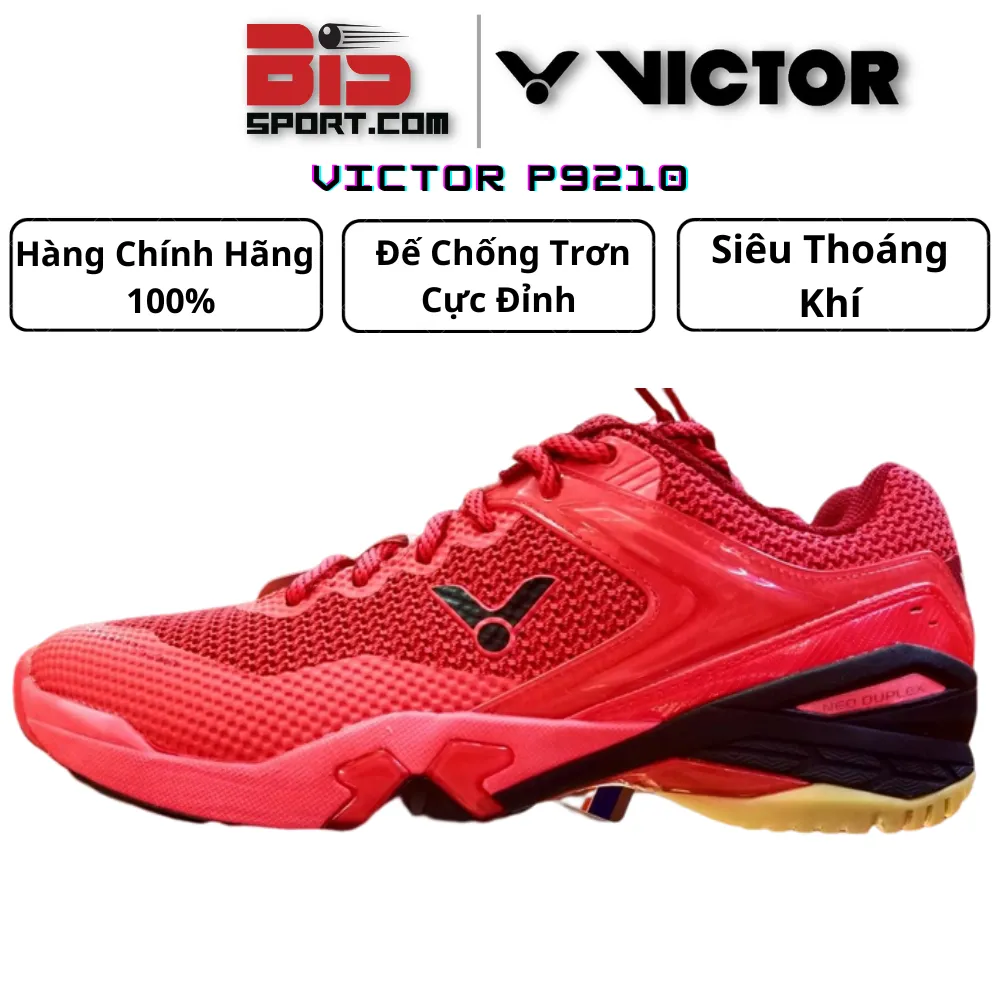 Giày Cầu Lông Victor P9210 Đỏ Full - Hàng Chính Hãng Đài Loan - Rực Cháy Mạnh Mẽ Trên Sân Cầu - Được Sản Xuất Tại Taiwan