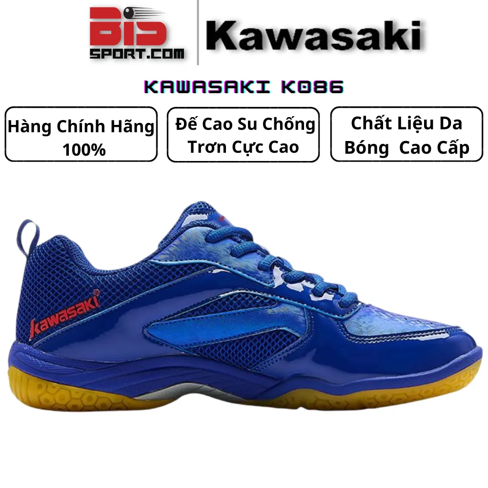 Giày Thể Thao Cầu Lông Bóng Chuyền Kawasaki K086 ( Màu Xanh Biển ) - Thương Hiệu Đến Từ Nhật Bản
