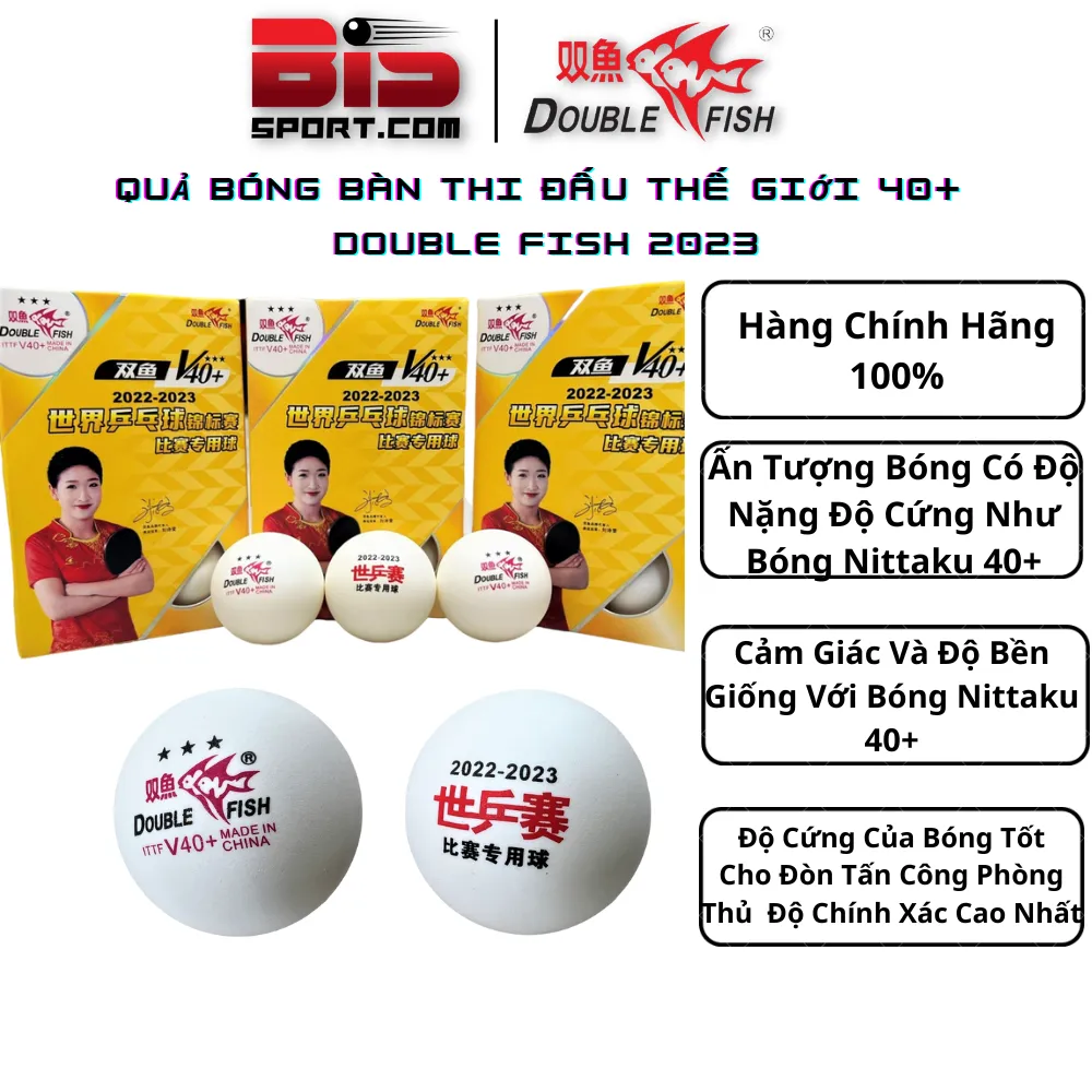 Quả Bóng Bàn Double Fish 2022-2023 - Loại Cải Tiến Của Double Fish Sừng Trâu  - Chính Hãng - Thi Đấu Giải Thế Giới Từ Năm 2022-2023