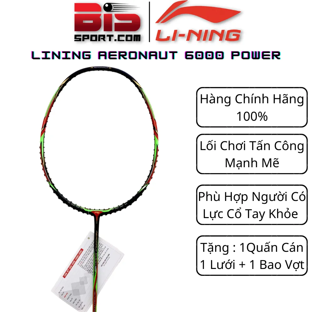 Vợt Cầu Lông Lining Aeronaut 6000 Power Hàng Chính Hãng 100% - Phù Hợp Lối Đánh Thiên Công