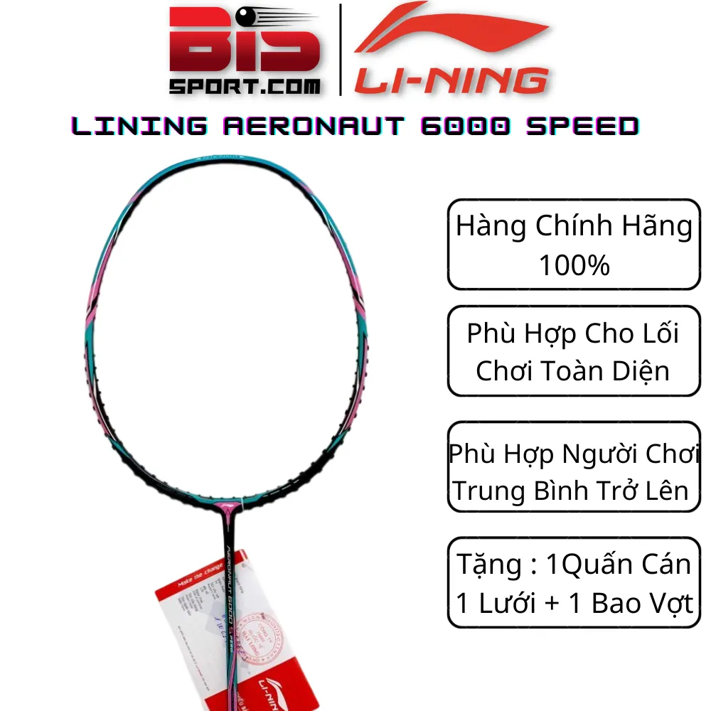 Vợt Cầu Lông Lining Aeronaut 6000 Speed Hàng Chính Hãng - Diện Mạo Mới Toanh Của Siêu Phẩm Chuyên Đôi Aeronaut 6000D