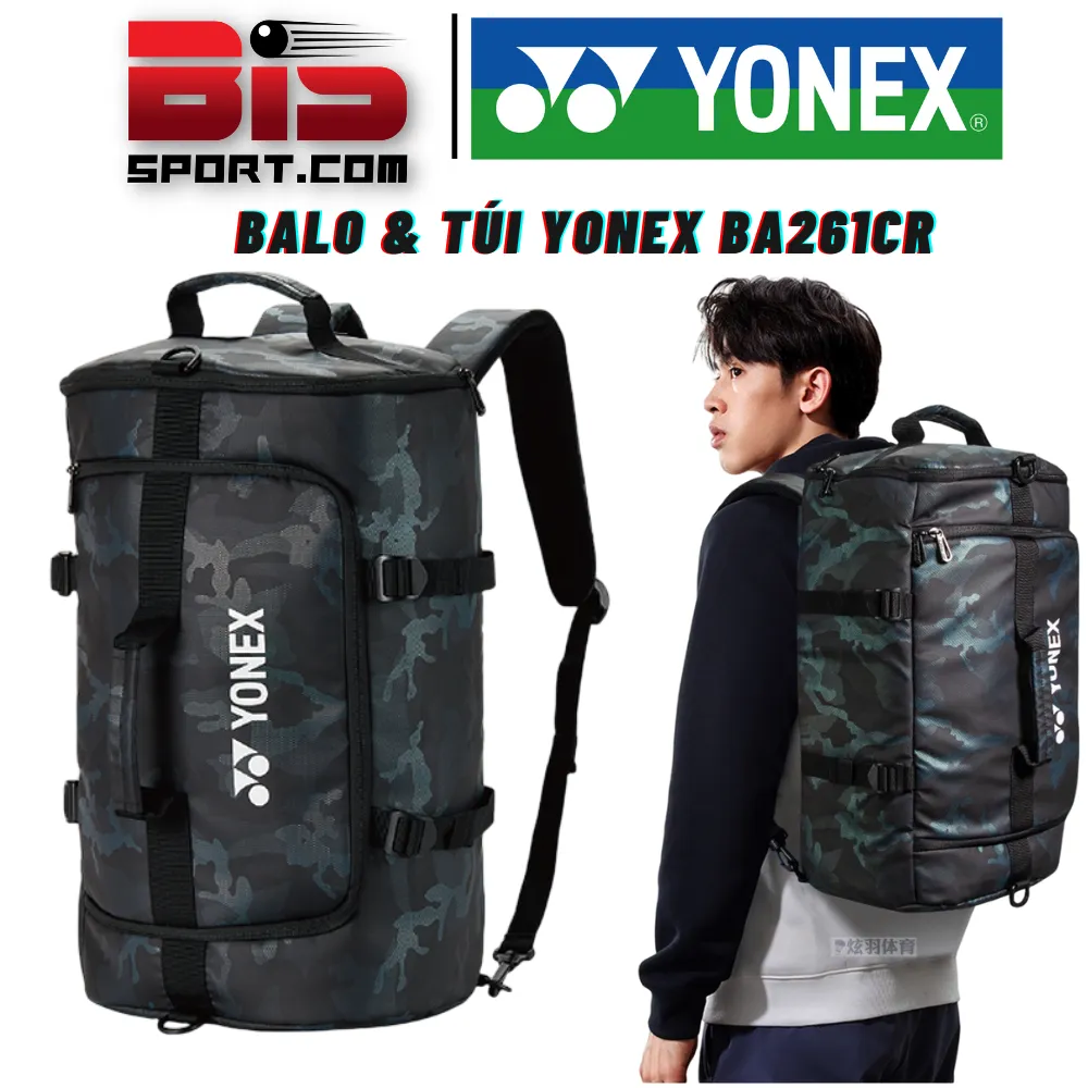 Balo & Túi Cầu Lông Yonex BA261CR Đen Xanh Chính Hãng - Thiết Kế Mới Đeo Được Nhiều Kiểu - Túi To Rộng Hơn 5 Ngăn