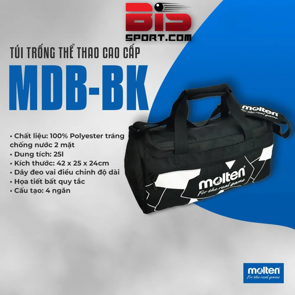 Túi Trống Thể Thao Cao Cấp MDB-BK Molten Hàng Chính Hãng