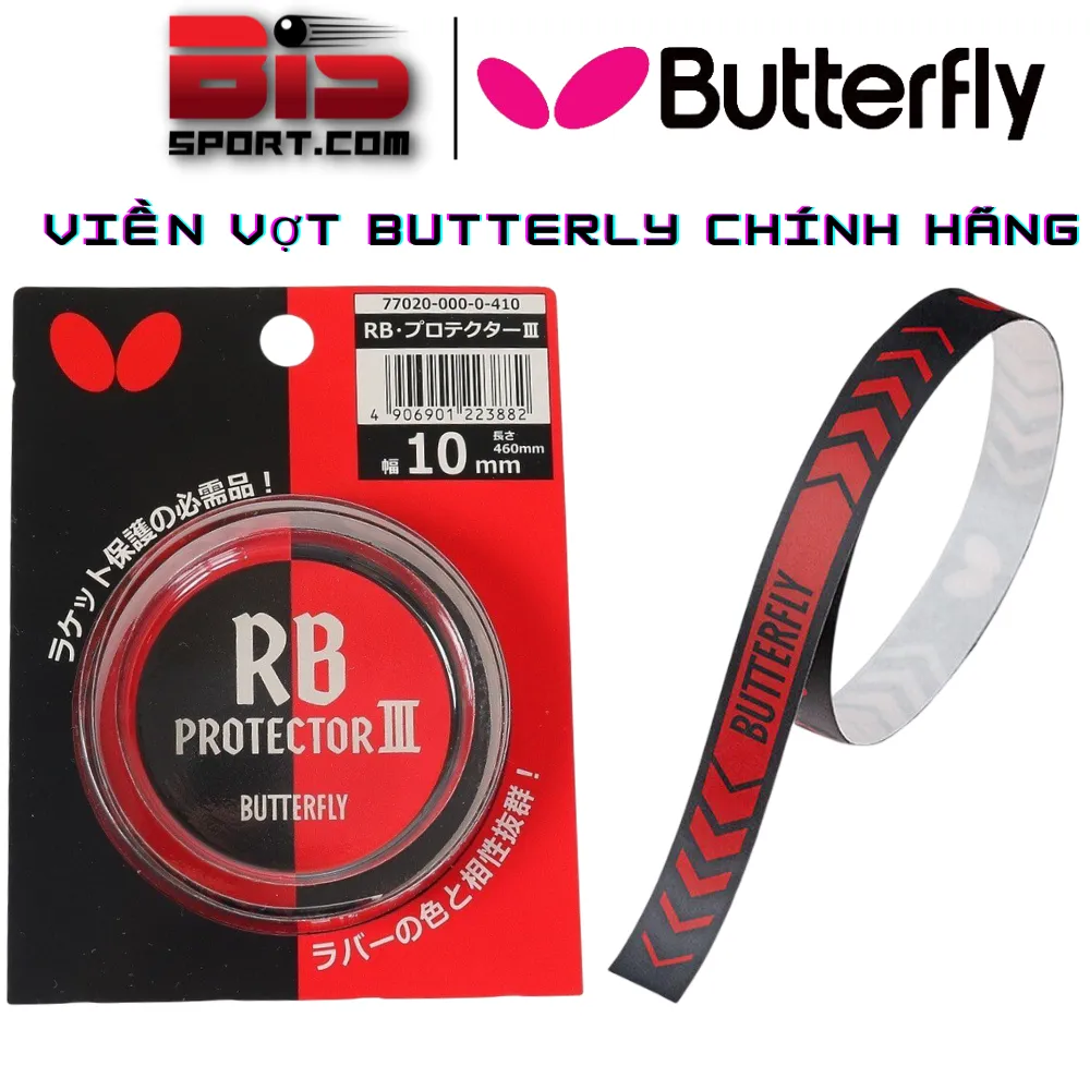 Viền Vợt Bóng Bàn Butterly Protector III Chính Hãng - 6mm , 8mm , 10mm - Cực Đẹp , Sang Trọng , Nhẹ , Bảo Vệ Tối Đa