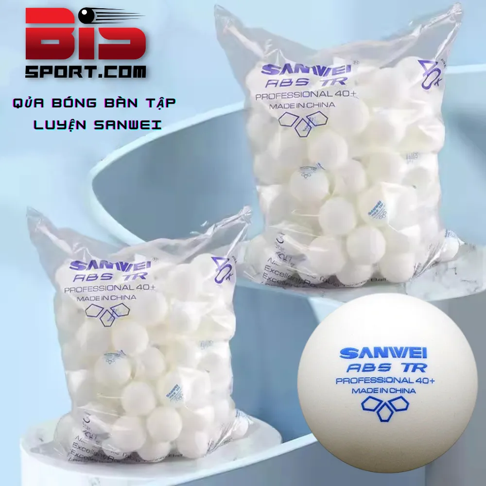 100 Quả Banh Bóng Bàn Luyện Tập Chính Hãng Sanwei 40+ ABS TR