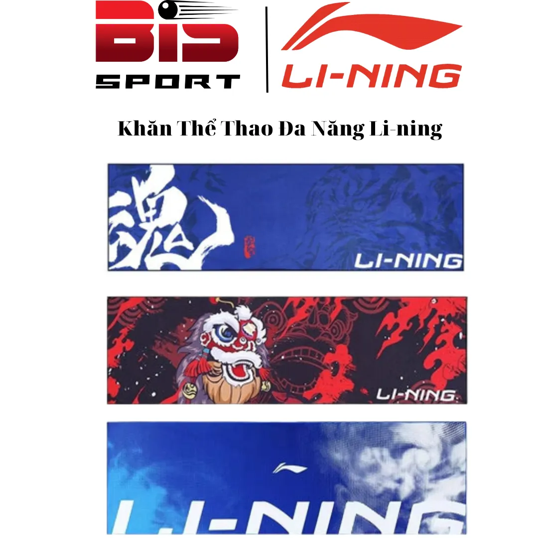 Khăn Thể Thao Đa Năng Chính Hãng Li-ning - Chất Vải Mềm Mịn , Mát Lạnh - Thấm Hút Mồ Hôi Cực Nhanh