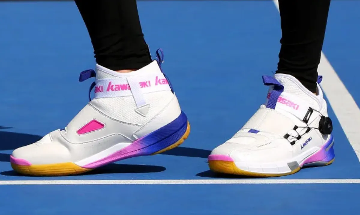 Giày Cầu Lông Kawasaki A3311 Trắng Tím Chính Hãng - Phong Cách Hầm Hố, Đế Cao Su Kép