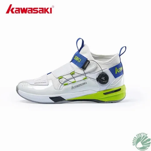 Giày Cầu Lông Kawasaki A3311 Trắng Xanh Lá Chính Hãng - Phong Cách Hầm Hố, Đế Cao Su Kép