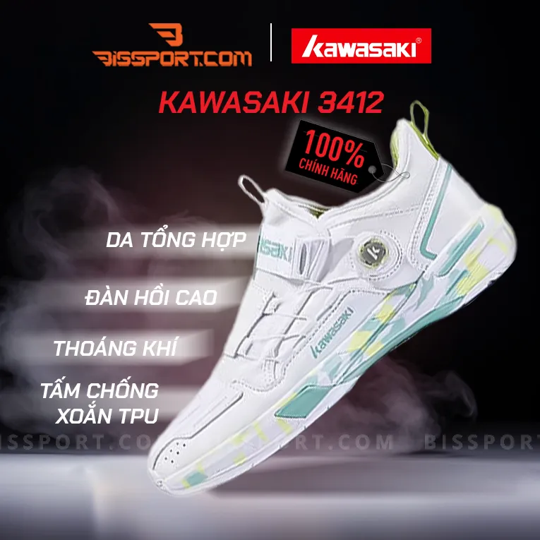 Giày Kawasaki A3412 Trắng Vàng