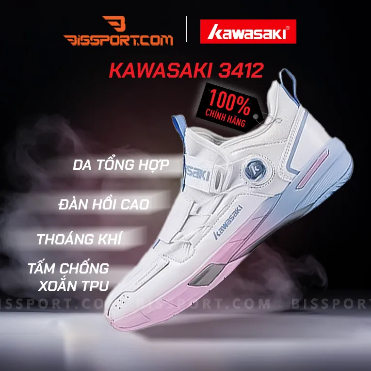 Giày Kawasaki A3412 Trắng Hồng