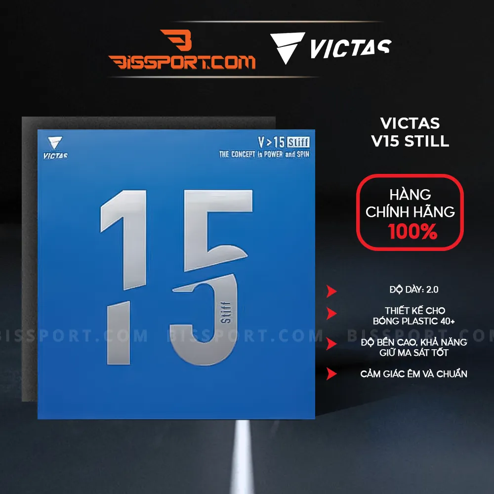 Mặt Vợt Bóng Bàn Victas V15 Stiff Chính Hãng - Độ Xoáy Mạnh, Tấn Công Uy Lực, Kiểm Soát Hoàn Hảo Và Đẳng Cấp
