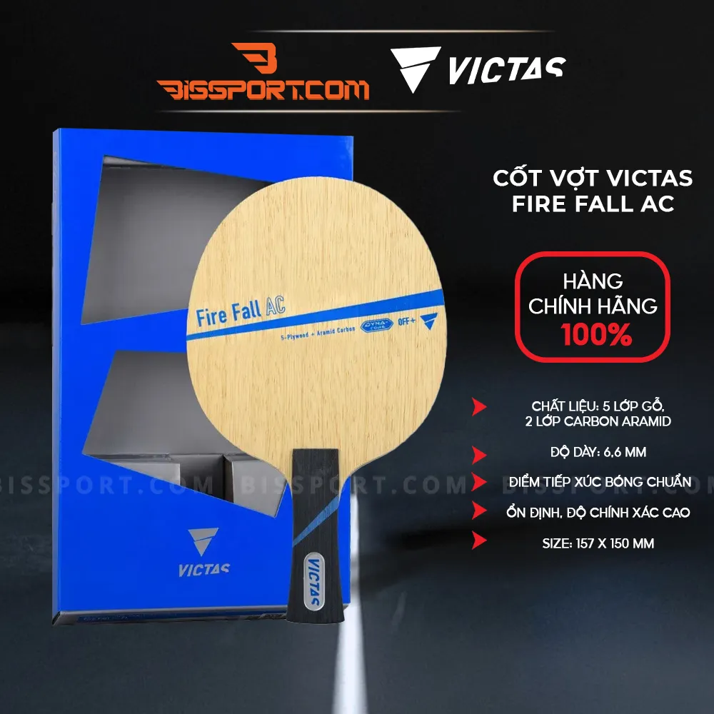 Cốt Vợt Bóng Bàn Victas Firefall AC Chính Hãng - 5 Lớp Gỗ + 2 Lớp Carbon, Ổn Định, Độ Chính Xác Cao, Tấn Công Uy Lực