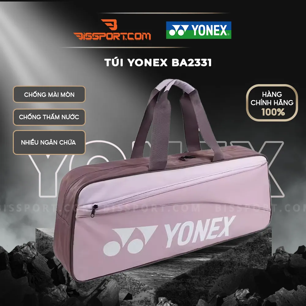 Túi Cầu Lông Yonex BA42331 Chính Hãng - Màu Hồng Phấn - Rộng Rãi - Tiện Lợi - Thiết Kế Trẻ Trung