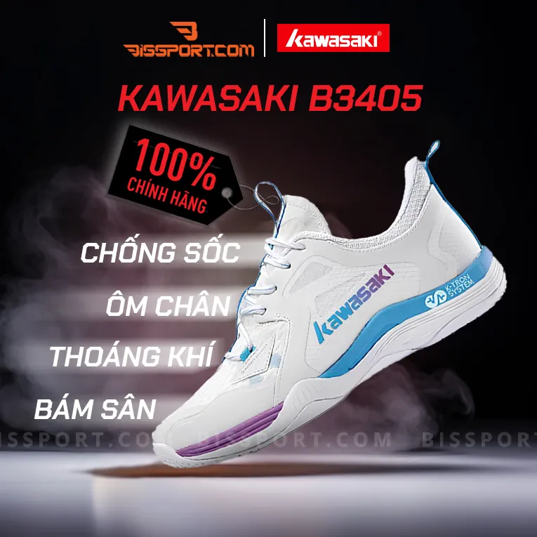 Giày Kawasaki B3405 Trắng Tím