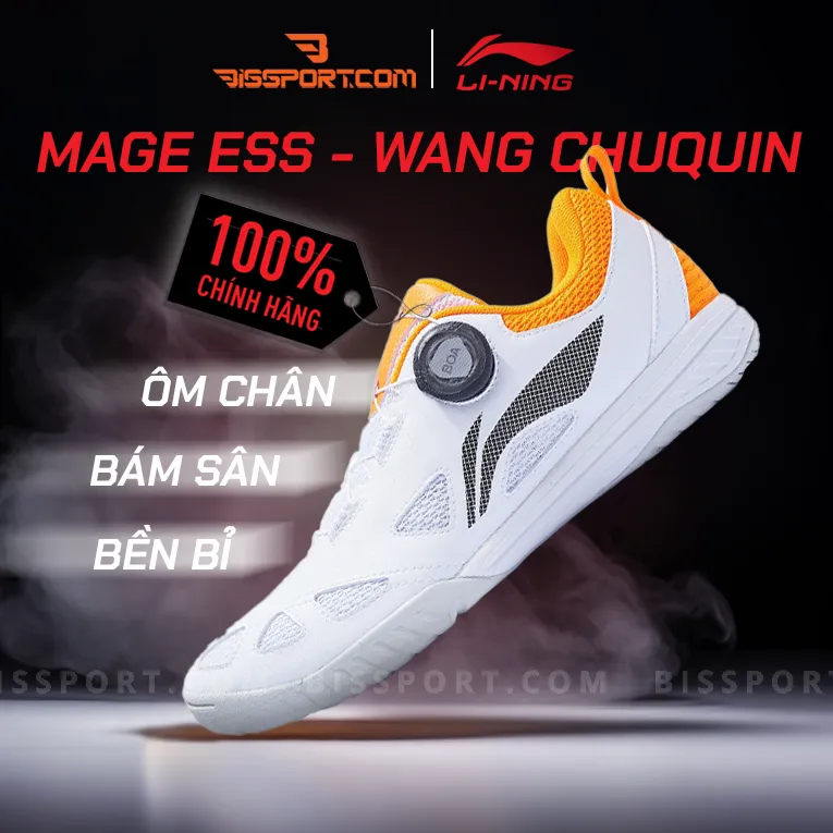 Giày Lining Mage Ess - Wang Chuqin Trắng Cam