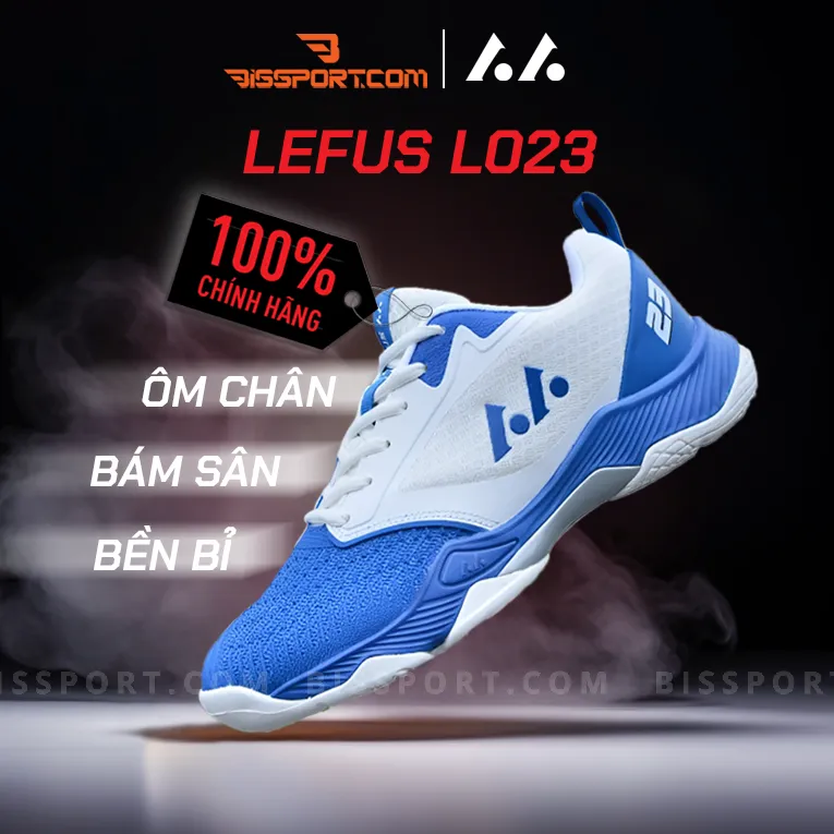 Giày Cầu Lông Bóng Chuyền Lefus Chính Hãng L023 Xanh - Giày nhẹ, có độ đàn hồi, khoáng khí, giảm sốc, chống trượt tốt