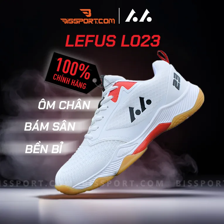 Giày Cầu Lông Bóng Chuyền Lefus Chính Hãng L023 Đỏ - Giày nhẹ, có độ đàn hồi, khoáng khí, giảm sốc, chống trượt tốt.