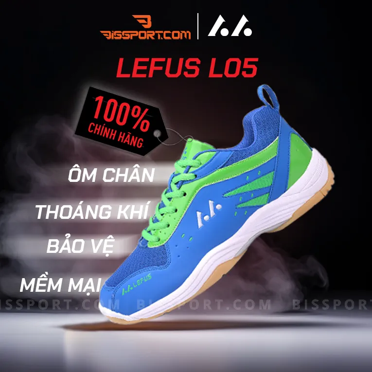 Giày Cầu Lông Lefus L05 Xanh Chính Hãng - Thiết Kế Hiện Đại, Trẻ Trung Mang Lại Cảm Giác Nhẹ Nhàng Và Thoải Mái