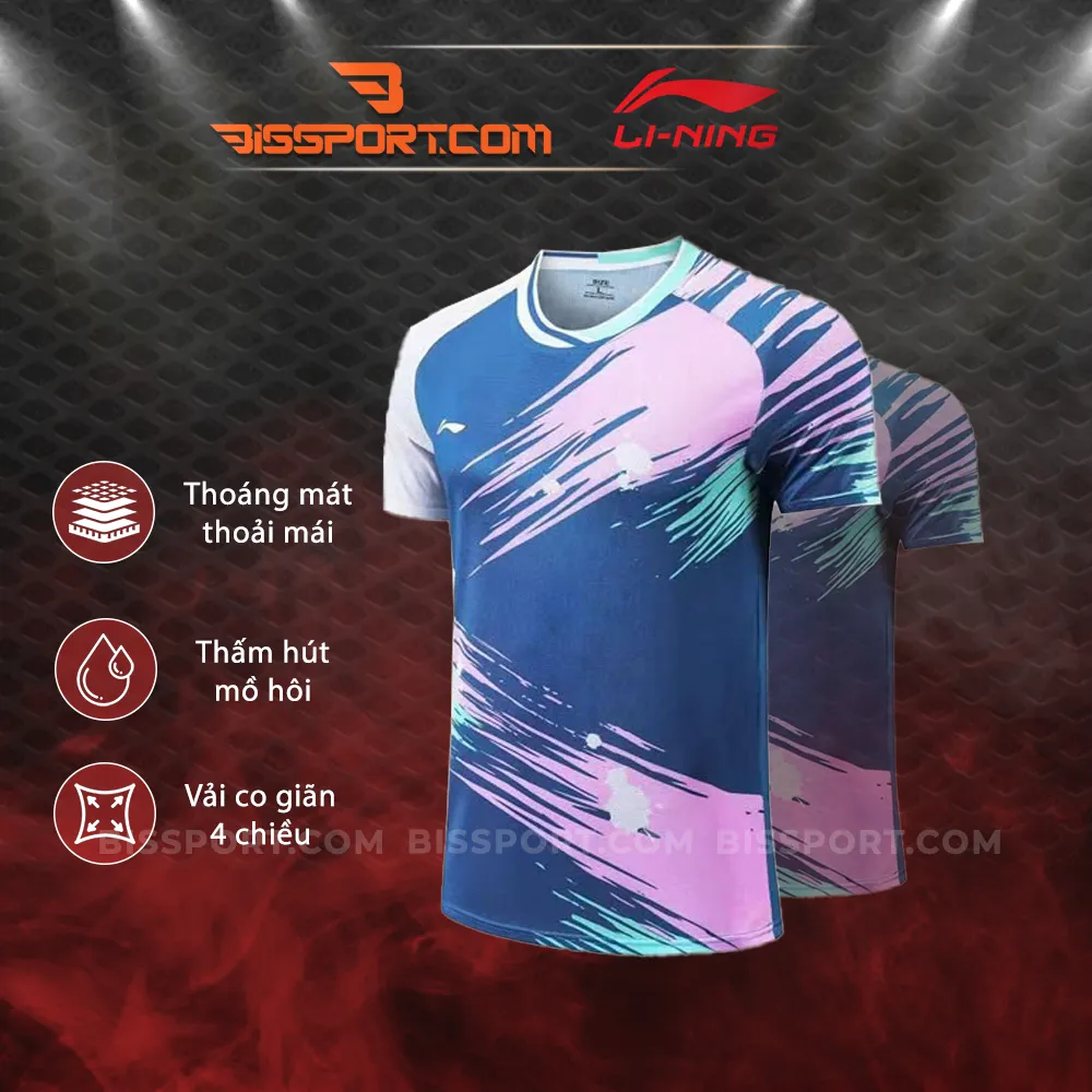 Áo Cầu Lông Lining 553 Hồng Cao Cấp - Siêu Nhẹ, Mát Mẻ, Hút Hút Tối Ưu