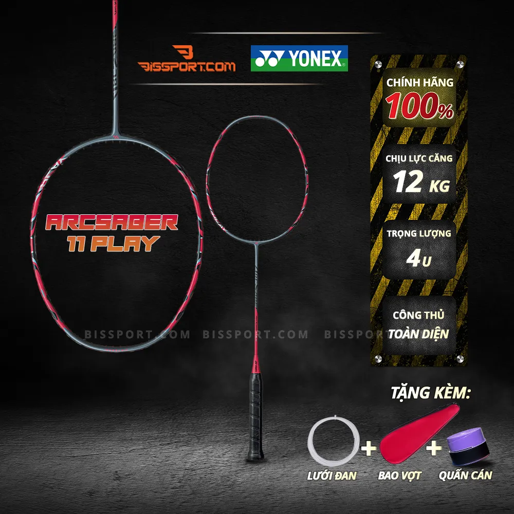 Vợt Cầu Lông Yonex Arc Saber 11 Play Đỏ Xám Chính Hãng - Siêu Phẩm Điều Cầu Giúp Bạn Dễ Dàng Kiểm Soát
