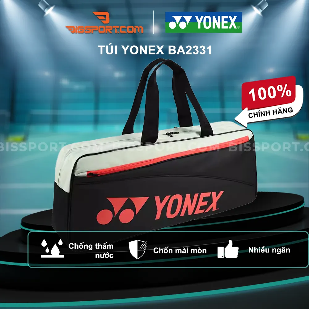 Túi Cầu Lông Yonex BA42331 Chính Hãng - Màu Đen Kem - Rộng Rãi - Tiện Lợi - Thiết Kế Trẻ Trung
