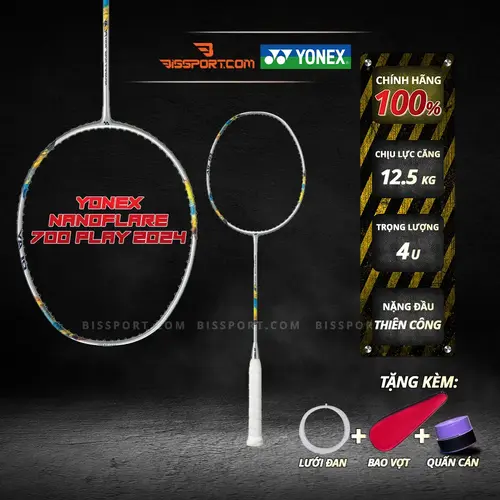 Vợt Cầu Lông Yonex Nanoflare 700 Play Chính Hãng - Bạc Xanh - Tốc Độ Nhanh - Kiểm Soát Tốt - Nhẹ & Linh Hoạt