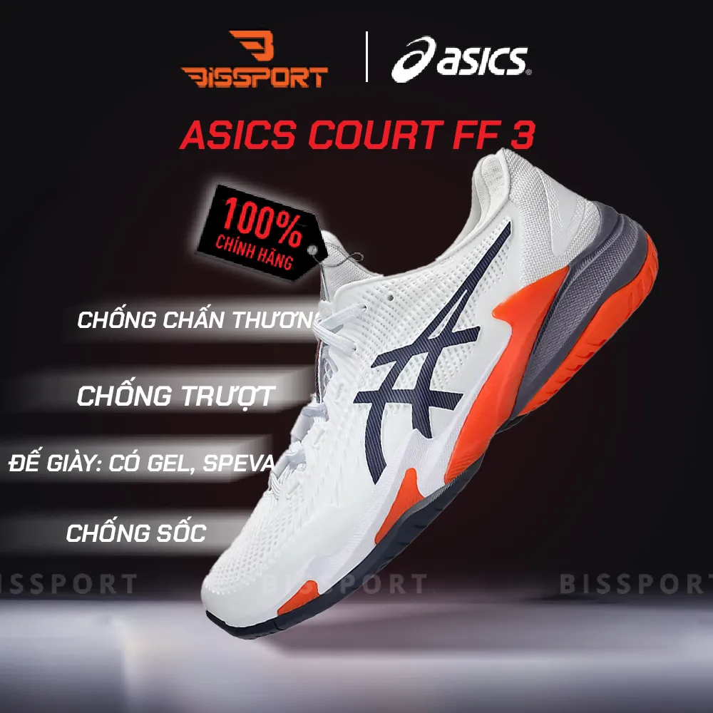 Giày Pickleball Asics Court FF 3.0 - Trắng Cam