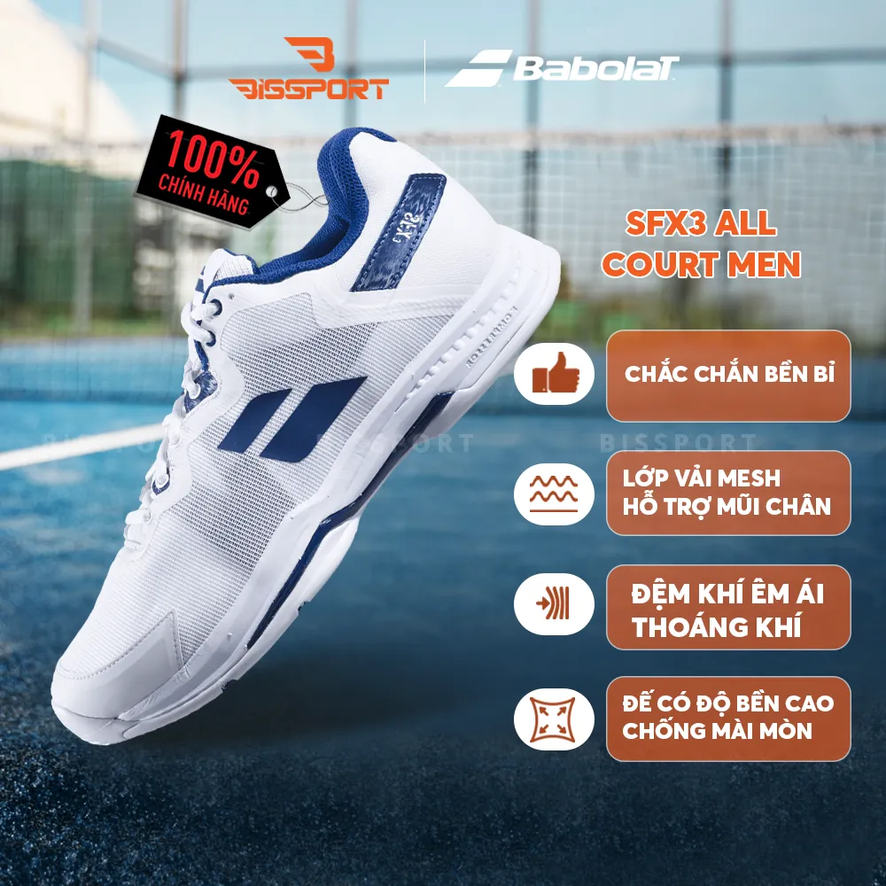 Giày Babolat SFX3 Trắng Xanh