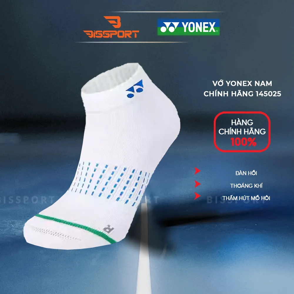 Vớ Cầu Lông Yonex 145025 Chính Hãng Cổ Ngắn Ngang Mắt Cá - Dày - Êm Ái - Thắm Hút - Thoáng Khí - Nhẹ