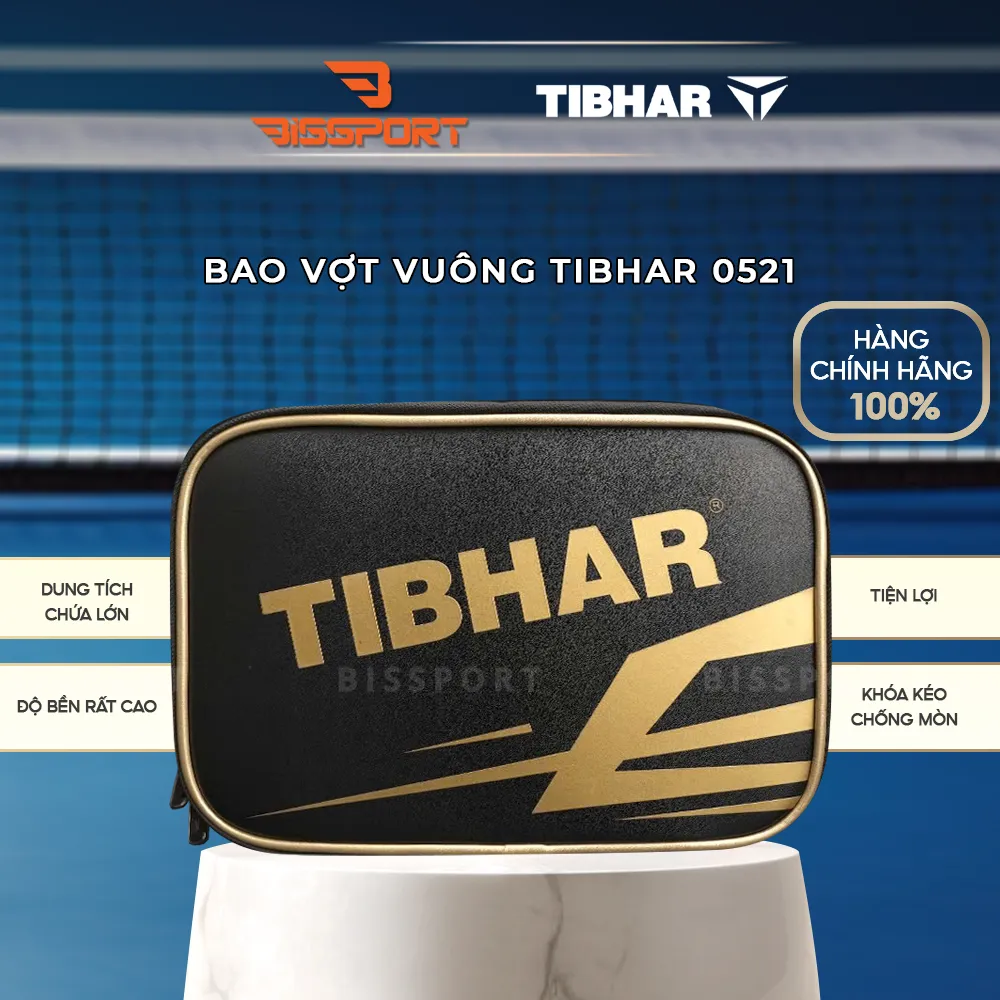 Bao Vợt Bóng Bàn Vuông Tibhar 0521 Chính Hãng - Bền Bỉ - Bảo Vệ Tốt - Sang Trọng - 2 Ngăn Đựng - Tiện Lợi
