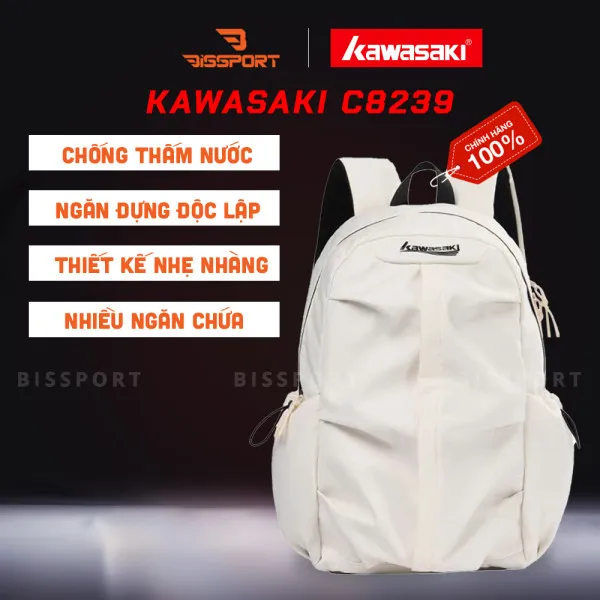 Balo Cầu Lông Kawasaki C8239 Chính Hãng - Màu Sắc Đa Dạng - Tiện Lợi - Bền Bỉ - Dây Khóa Chắc Chắn - Ngăn Nhiều - Dầy Dặn