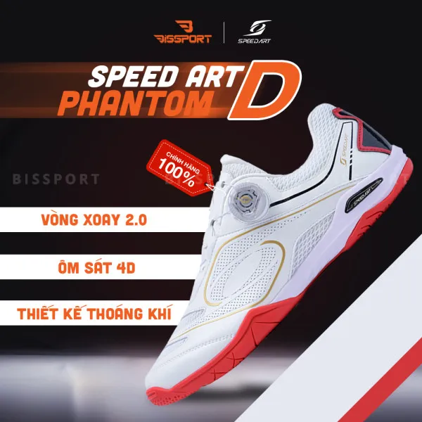 Giày Speed Art Phantom D Trắng Đỏ