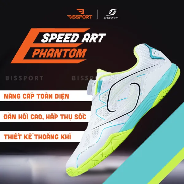 Giày Speed Art Phantom E Trắng Vàng