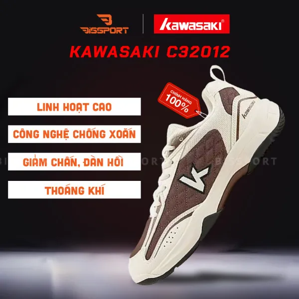 Giày Kawasaki C32012 Trắng Nâu