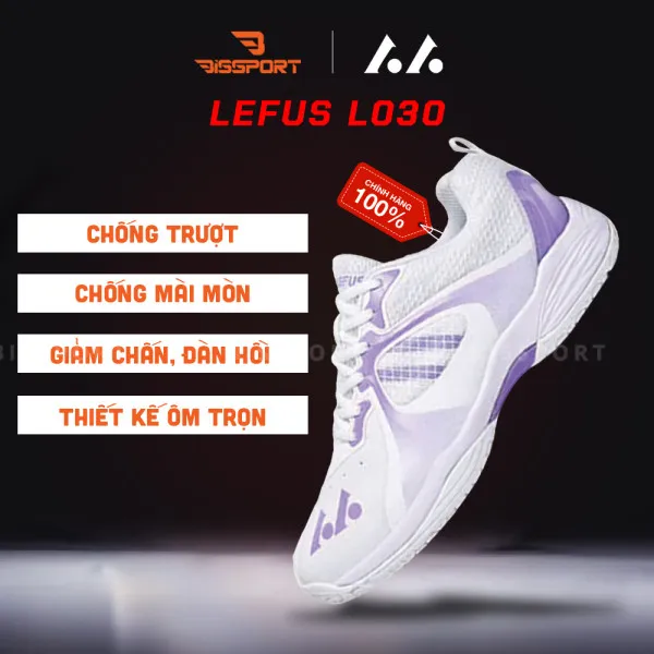 Giày Cầu Lông Lefus L030 Trắng Tím