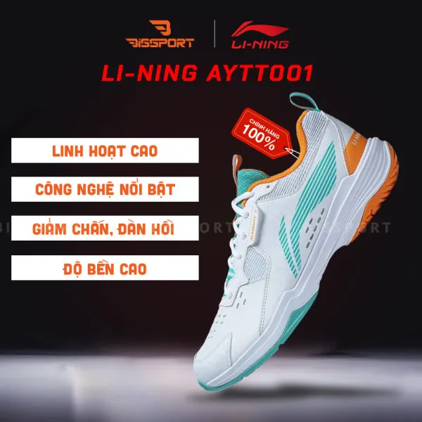 Giày Cầu Lông Lining AYTT001-2 Trắng Xanh Cam