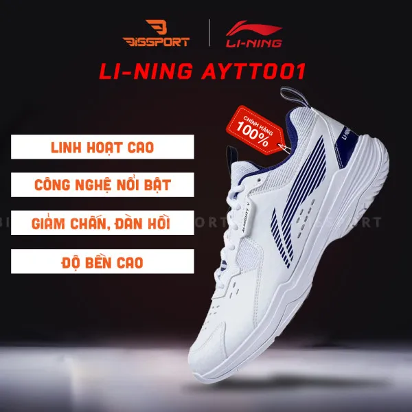 Giày Cầu Lông Lining AYTT001-3 Trắng Xanh