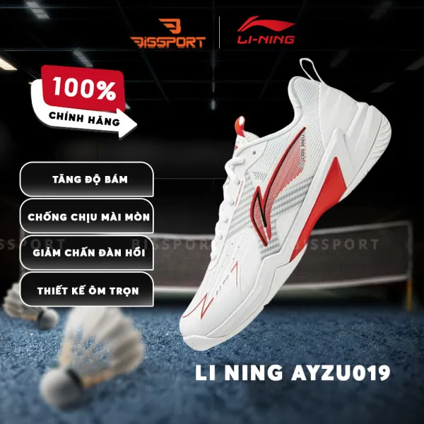 Giày Cầu Lông Lining AYZU019-1 Trắng Đỏ