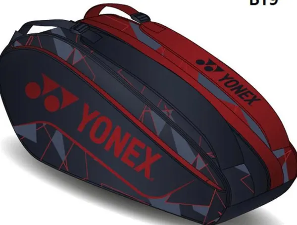 Túi Cầu Lông Yonex Ace Series Tournament Chính Hãng - Đen Đỏ - Bền - Nhiều Ngăn - Chắc Chắn - Tiện Lợi - Lót Chống Thắm