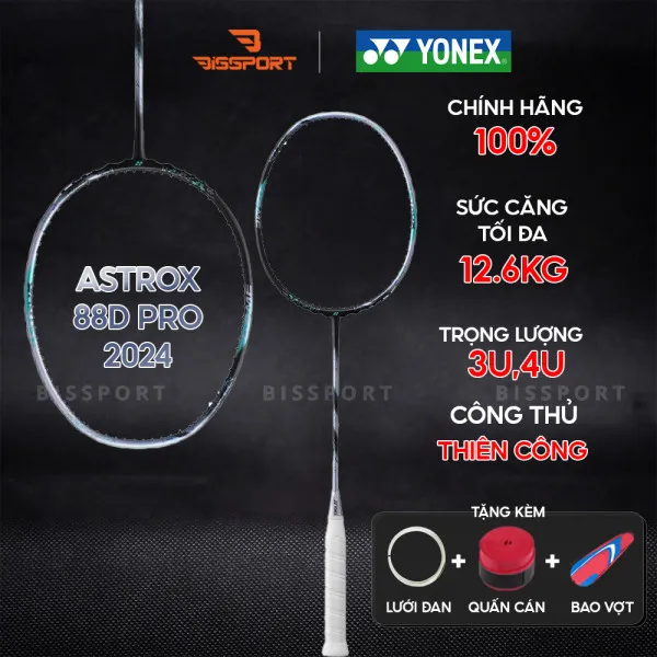 Vợt Cầu Lông Yonex Astrox 88D Pro 2024 Chính Hãng – Smash Uy Lực – Phản Đòn Mạnh Mẽ – Trục Dài, Tập Trung Sức Mạnh, Tối Ưu Sát Thương