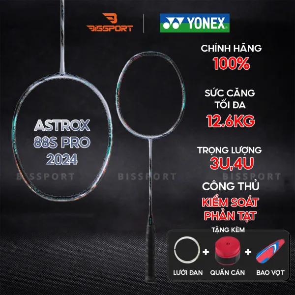Vợt Cầu Lông Yonex Astrox 88S Pro 2024 Chính Hãng - Phản Tạt - Tối Ưu Kiểm Soát - Trục Ngắn, Cảm Giác Nhanh, Độ Chính Cao