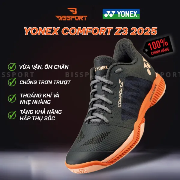 Giày Yonex Comfort Z3 2025 Đen Cam