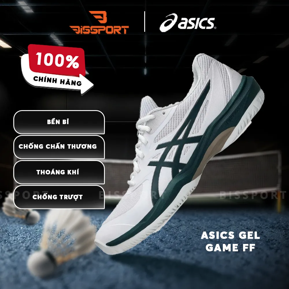 Giày Pickleball Asics Gel Game FF Trắng Xanh Lá