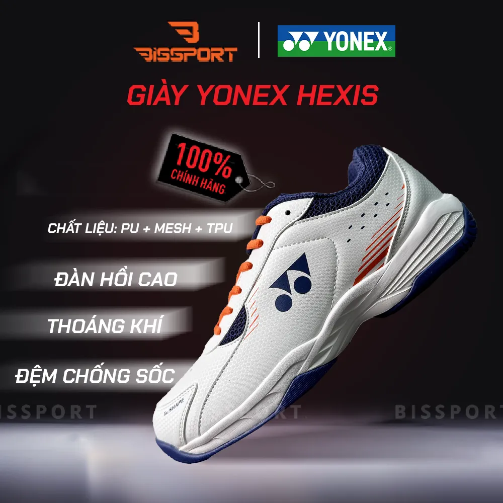 Giày Yonex Hexis Trắng Cam