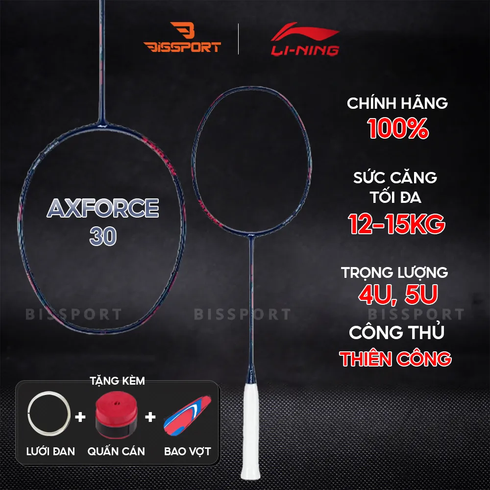 Vợt Cầu Lông Lining Axforce 30 Chính Hãng - Cú Đập Chính Xác, Kiểm Soát Linh Hoạt - Ổn Định - Nhẹ Nhưng Uy Lực Khi Đánh